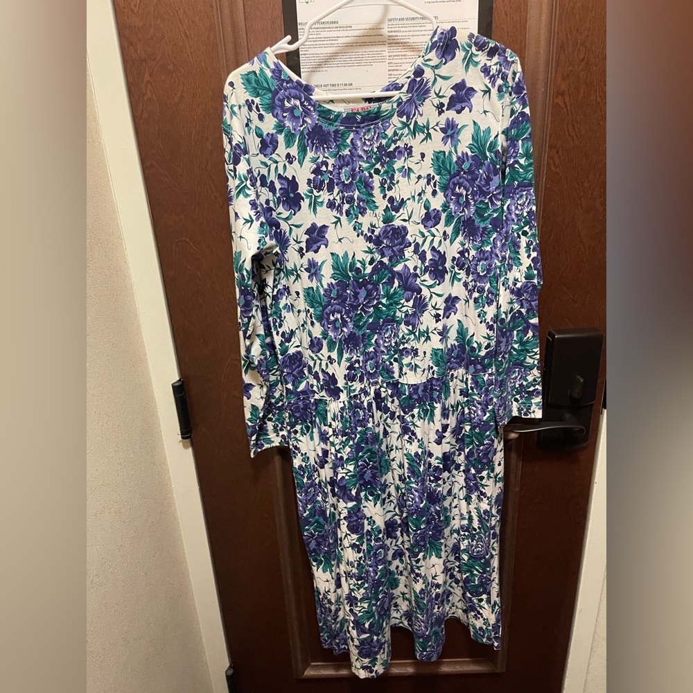 Vintage Floral Long Sleeve Dress FADS Sz M